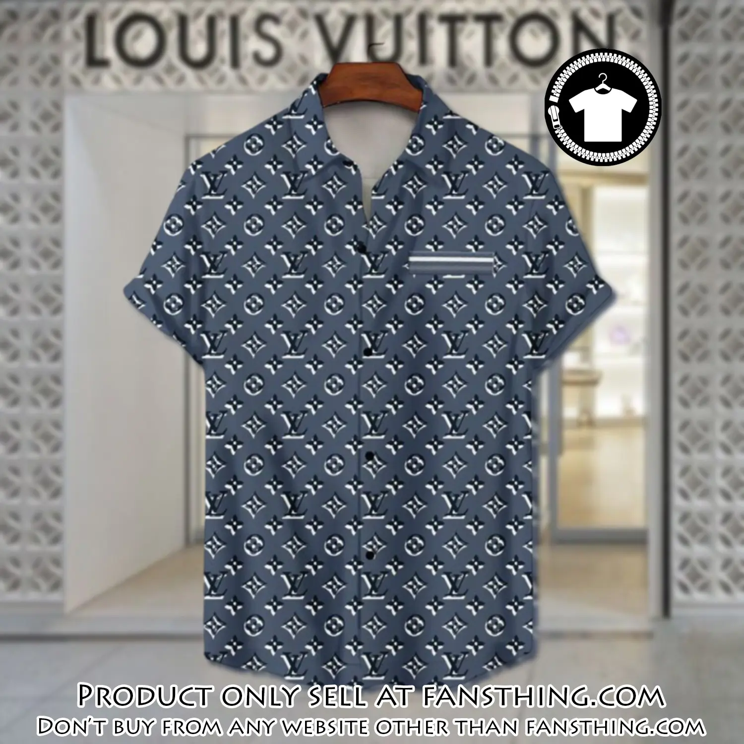Lv louis vuitton luxury hawaiian shirt & short set lhs1200 fst5155244